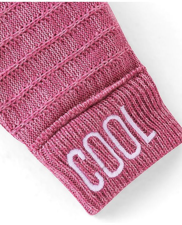 Babyhug Fleece and Woollen Full Length Pant Striped - Pink