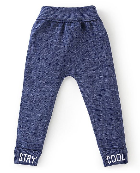 Babyhug Fleece and Woollen Full Length Pant Striped - Pink