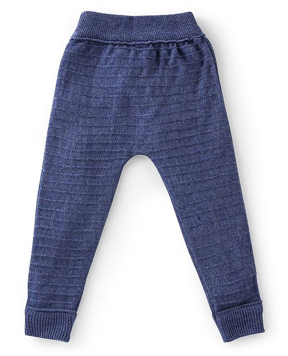 Babyhug Fleece and Woollen Full Length Pant Striped - Pink