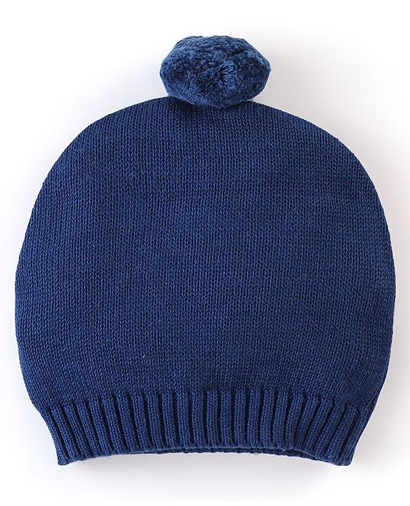 Babyhug Organic Cotton Full Sleeves Sweater Set with Cap Penguin Design - Grey & Navy