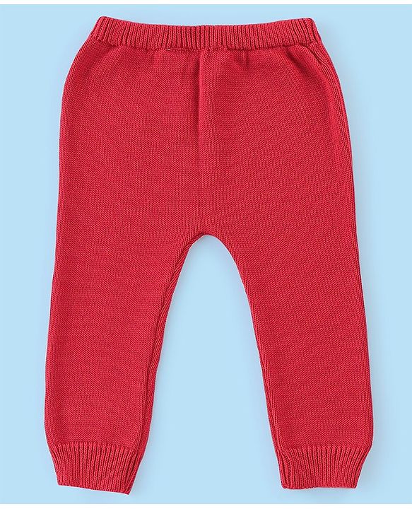 Babyhug Organic Cotton Full Sleeves Sweater Set with Cap Cherry Design - Off White & Red