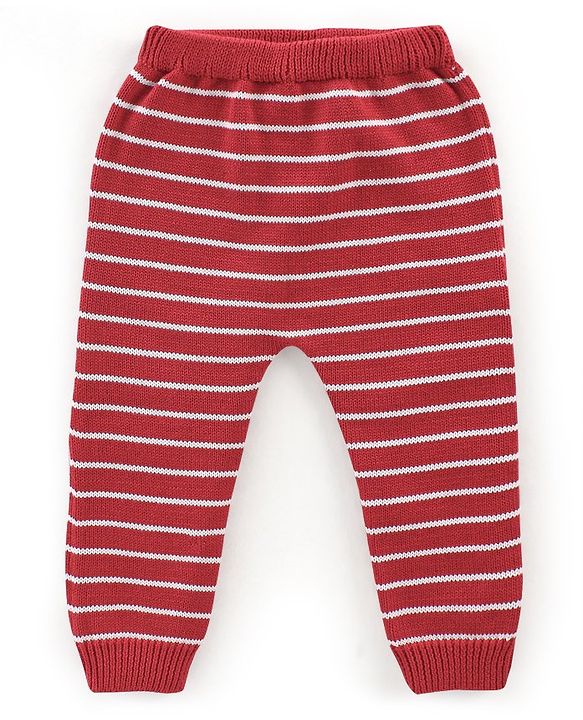 Babyhug Knit Full Sleeves Sweater Set Teddy Embroidery - Red
