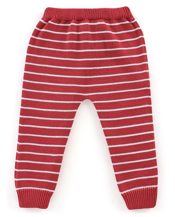 Babyhug Knit Full Sleeves Sweater Set Teddy Embroidery - Red