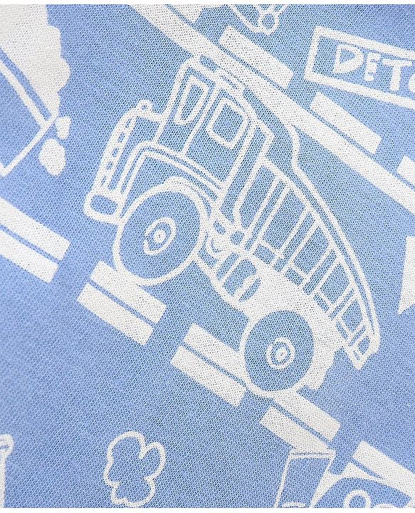 Babyhug Cotton Jersey Full Sleeves Night Suit Trucks Print - Blue