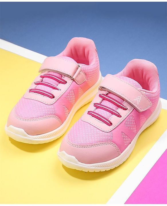 Pine Kids Textured Velcro Closure Sneakers - Pink