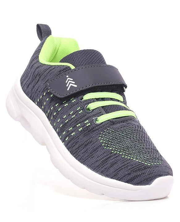 Pine Kids Textured Velcro Closure Sneakers - Dark Grey