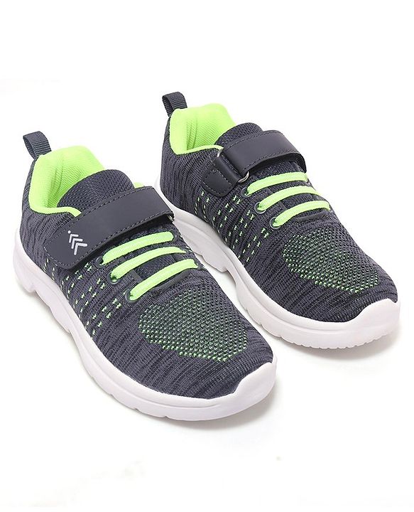 Pine Kids Textured Velcro Closure Sneakers - Dark Grey