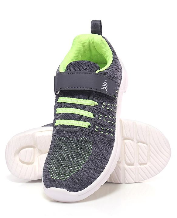 Pine Kids Textured Velcro Closure Sneakers - Dark Grey