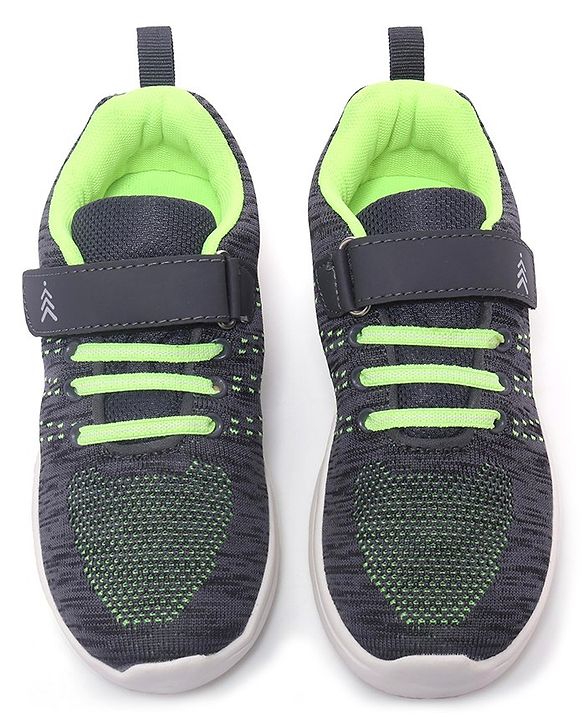 Pine Kids Textured Velcro Closure Sneakers - Dark Grey