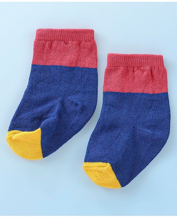 Cutewalk By Babyhug Anti Bacterial Ankle Length Socks Stripes & Bicycle Design Pack of 3- White & Blue