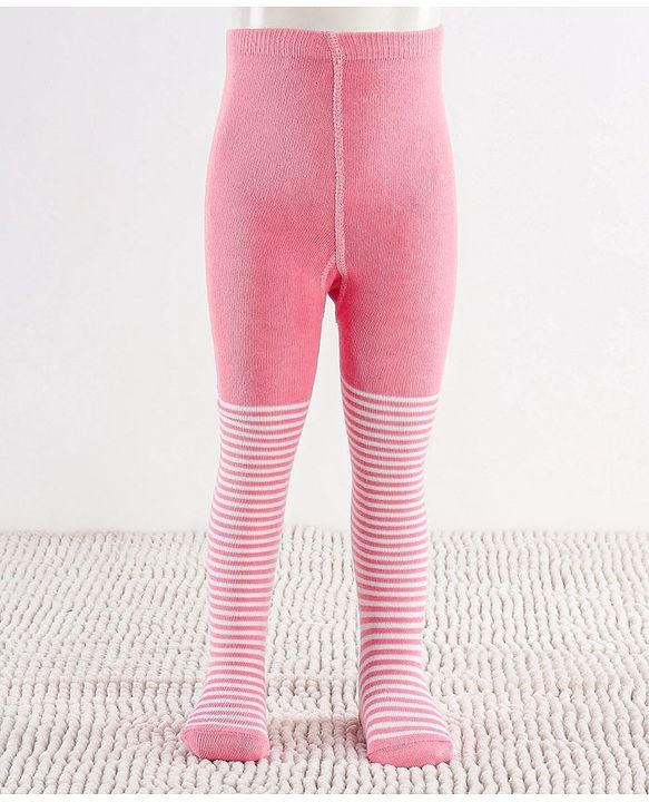 Cutewalk by Babyhug Non Terry Footed Anti-Bacterial Unicorn Design Tights Pack of 2 - Pink & Navy