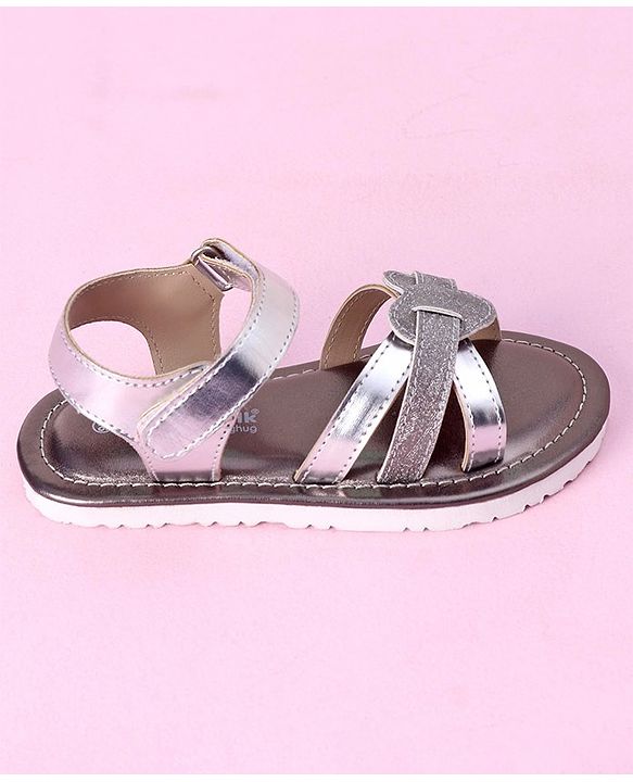 Cute Walk by Babyhug Velcro Closure Formal & Party Wear Sandals - Silver (Strap Logo May Vary)