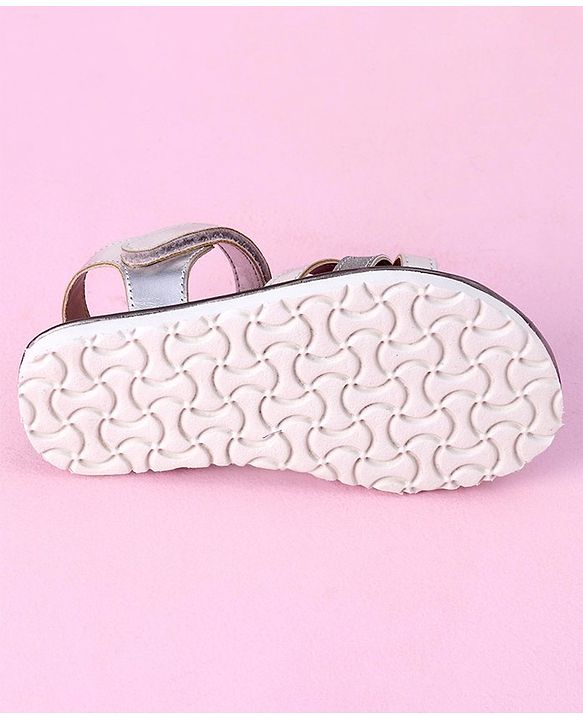 Cute Walk by Babyhug Velcro Closure Formal & Party Wear Sandals - Silver (Strap Logo May Vary)