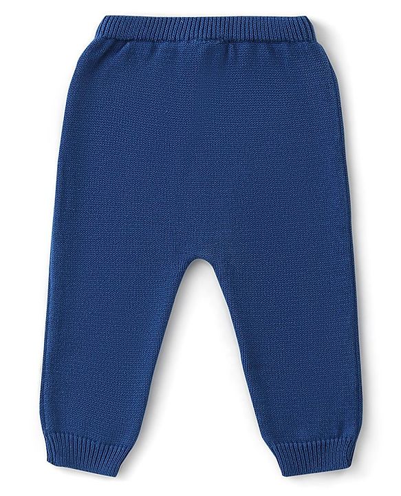 Babyhug Organic Cotton Knit Full Sleeves Striped Sweater Set - Pink & Blue
