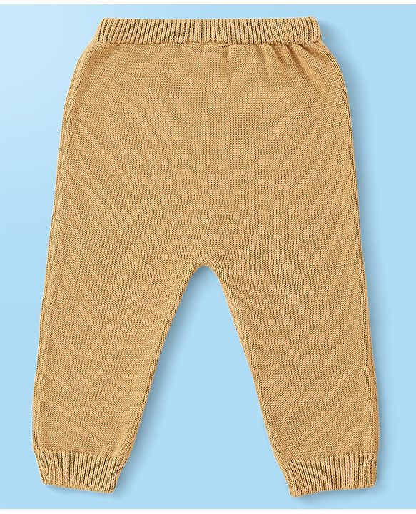 Babyhug Organic Cotton Knit Full Sleeves Striped Sweater Set - Mustard & Blue