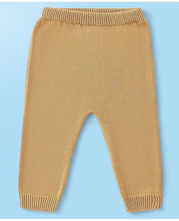 Babyhug Organic Cotton Knit Full Sleeves Striped Sweater Set - Mustard & Blue