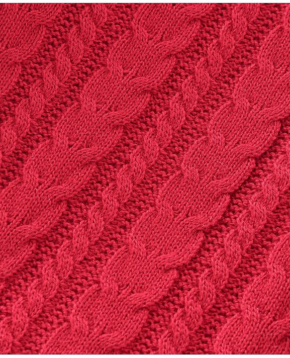 Babyhug Knitted Full Sleeves Sweater With Cable Knit Design - Red