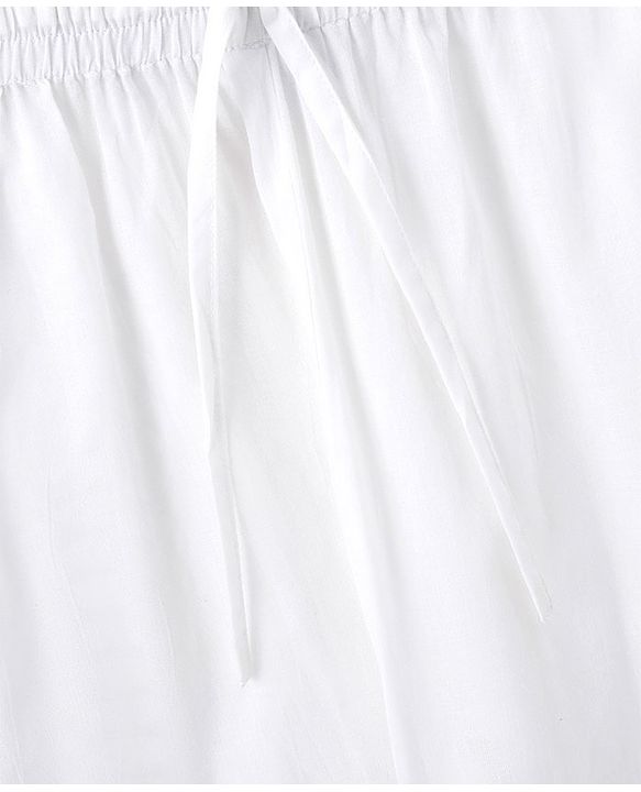 Pine Kids Cotton Solid Full length Pyjama - White