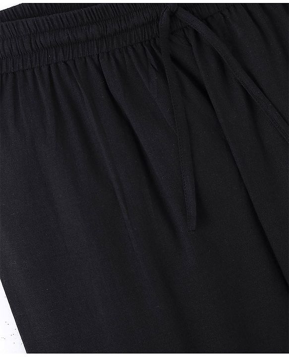 Pine Kids Cotton Solid Full Length Pyjama - Black