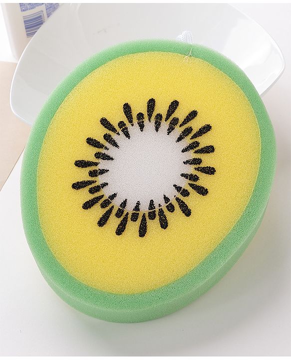 Kiwi Shaped Bath Sponge - Green & Yellow