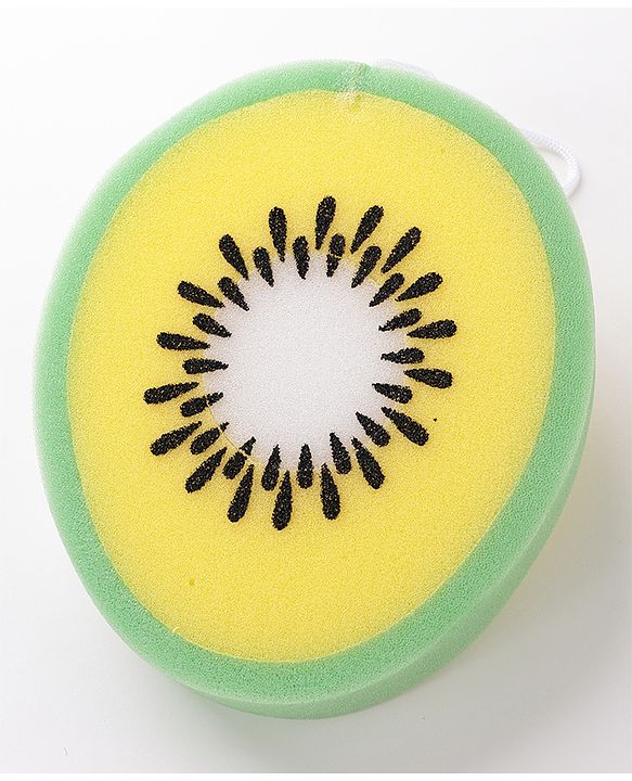 Kiwi Shaped Bath Sponge - Green & Yellow