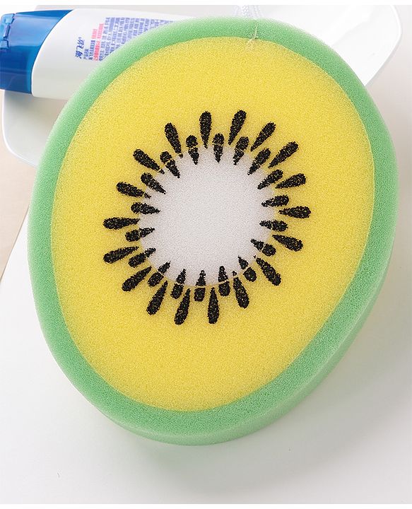 Kiwi Shaped Bath Sponge - Green & Yellow