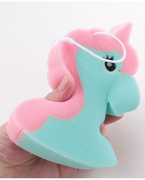 Unicorn Shaped Bath Loofah - Green & Pink