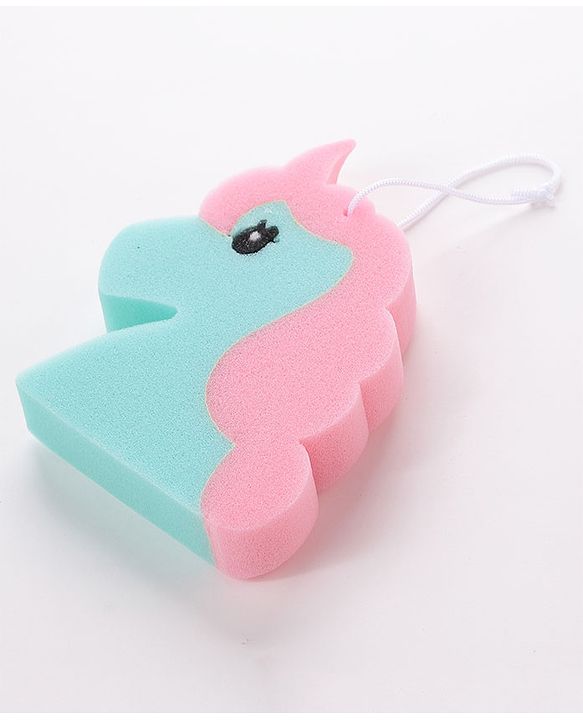 Unicorn Shaped Bath Loofah - Green & Pink