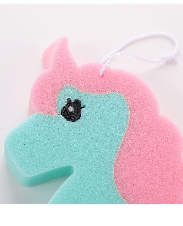 Unicorn Shaped Bath Loofah - Green & Pink