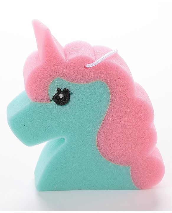 Unicorn Shaped Bath Loofah - Green & Pink