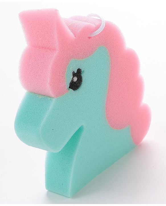 Unicorn Shaped Bath Loofah - Green & Pink