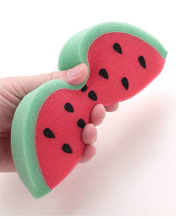 Watermelon Shaped Bath Sponge- Red