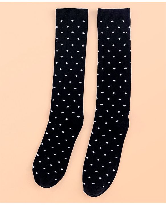 Pine Kids Knee Length Socks with Antimicrobial Finish Dotted Design Pack of 3 (Color May Vary)