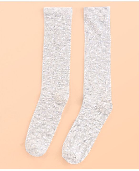 Pine Kids Knee Length Socks with Antimicrobial Finish Dotted Design Pack of 3 (Color May Vary)