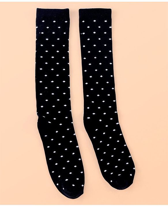 Pine Kids Knee Length Socks with Antimicrobial Finish Dotted Design Pack of 3 (Color May Vary)