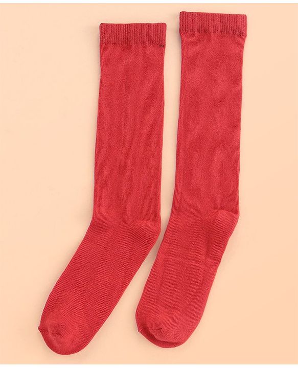 Pine Kids Knee Length Socks with Antimicrobial Finish Solid Colors Pack of 3 (Color May Vary)