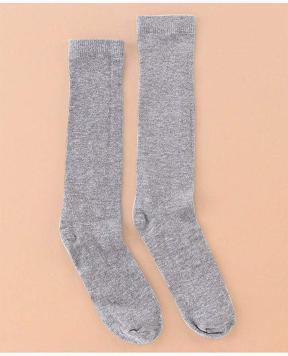 Pine Kids Knee Length Socks with Antimicrobial Finish Solid Colors Pack of 3 (Color May Vary)