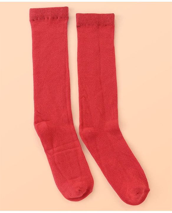 Pine Kids Knee Length Socks with Antimicrobial Finish Solid Colors Pack of 3 (Color May Vary)