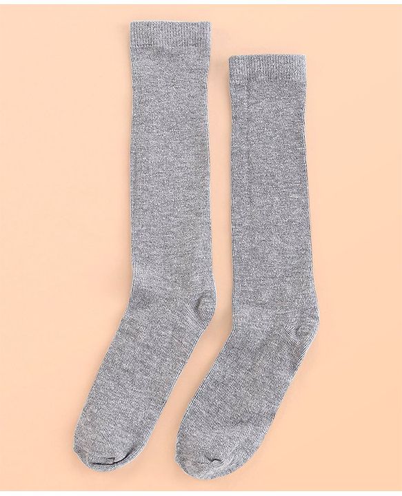 Pine Kids Knee Length Socks with Antimicrobial Finish Solid Colors Pack of 3 (Color May Vary)