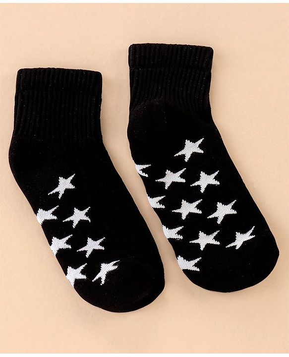 Pine Kids Cotton Ankle Length Socks With Silvadur Antimicrobial Finish Stars Design Pack Of 3 (Color May Vary)