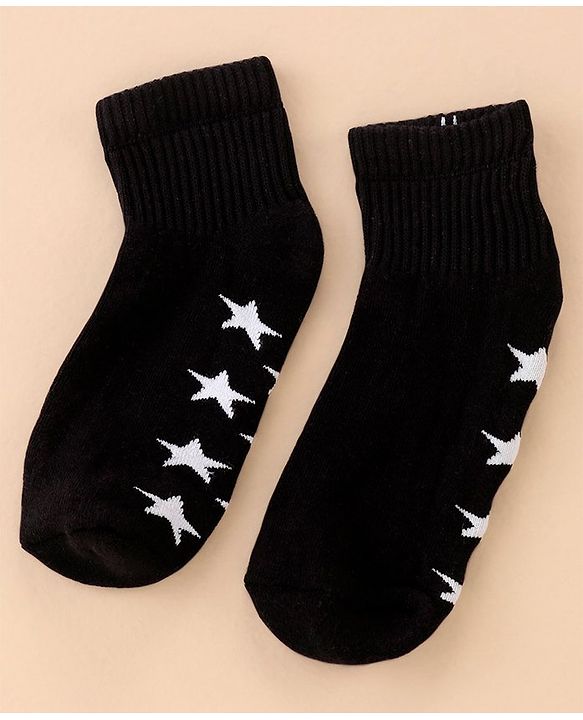 Pine Kids Cotton Ankle Length Socks With Silvadur Antimicrobial Finish Stars Design Pack Of 3 (Color May Vary)