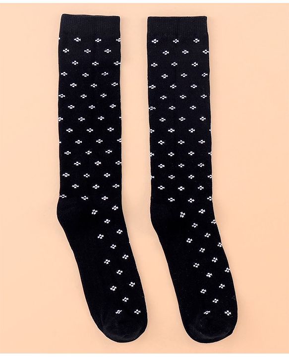 Pine Kids Cotton Knee Length Socks With Silvadur Antimicrobial Finish Floral Design Pack Of 3 (Color May Vary)
