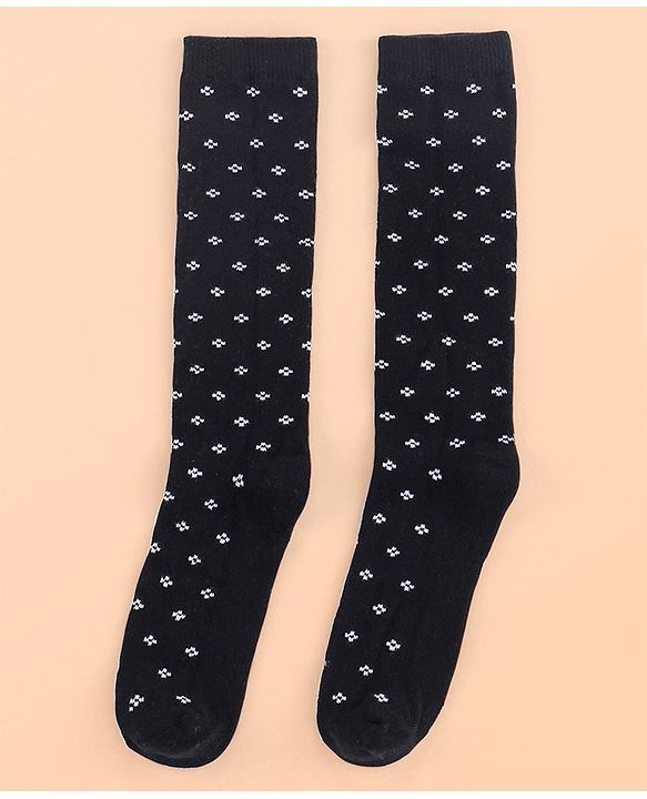 Pine Kids Cotton Knee Length Socks With Silvadur Antimicrobial Finish Floral Design Pack Of 3 (Color May Vary)
