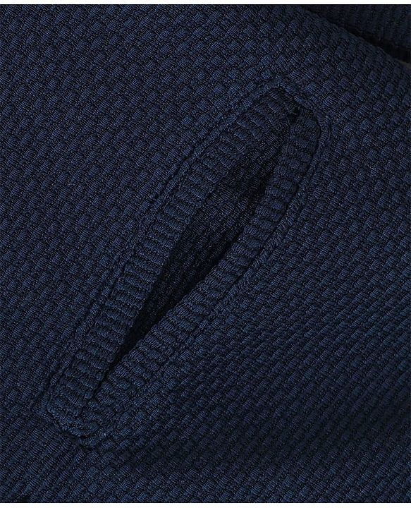 Babyhug Woven Full Sleeves Solid Blazer with T-Shirt - Navy Blue