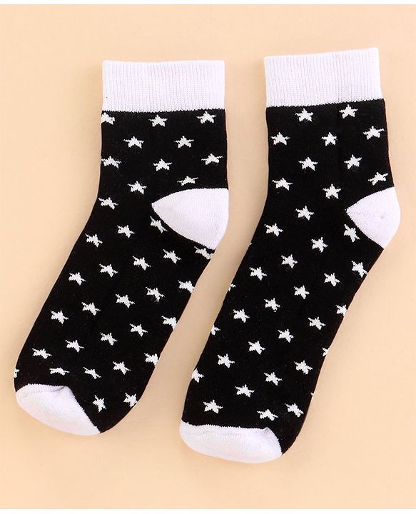 Pine Kids Cotton Ankle Length Socks With Silvadur Antimicrobial Finish Stripes & Stars Design Pack Of 2 (Color May Vary)