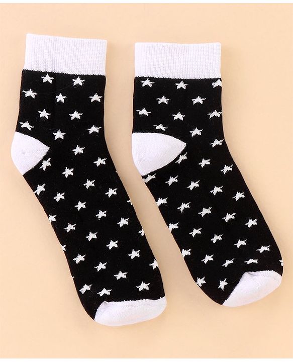 Pine Kids Cotton Ankle Length Socks With Silvadur Antimicrobial Finish Stripes & Stars Design Pack Of 2 (Color May Vary)