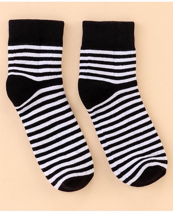 Pine Kids Cotton Ankle Length Socks With Silvadur Antimicrobial Finish Stripes & Stars Design Pack Of 2 (Color May Vary)
