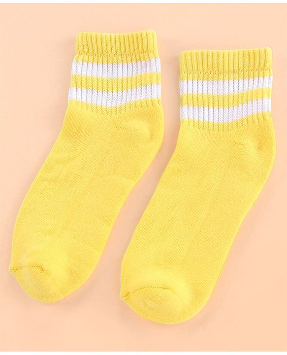 Pine Kids Cotton Ankle Length Socks With Silvadur Antimicrobial Finish Stripes Design Pack Of 5 (Color May Vary)