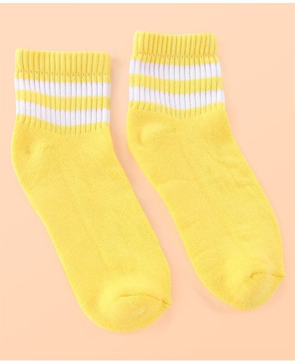 Pine Kids Cotton Ankle Length Socks With Silvadur Antimicrobial Finish Stripes Design Pack Of 5 (Color May Vary)