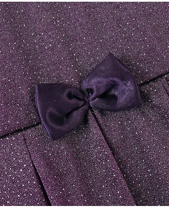 Babhyhug Woven Sleeveless All Over Glitter Party Frock - Purple